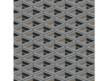 Luxusní stříbrná geometrická vliesová tapeta na zeď Z76006, Vision, Zambaiti Parati, velikost 0,7 x 10 m