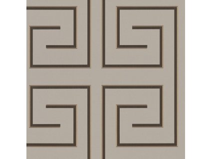 Luxusní šedo-béžová geometrická vliesová tapeta na zeď Z76014, Vision, Zambaiti Parati, velikost 0,7 x 10 m