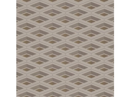 Metalická šedo-béžová geometrická vliesová tapeta na zeď Z76016, Vision, Zambaiti Parati, velikost 0,7 x 10 m