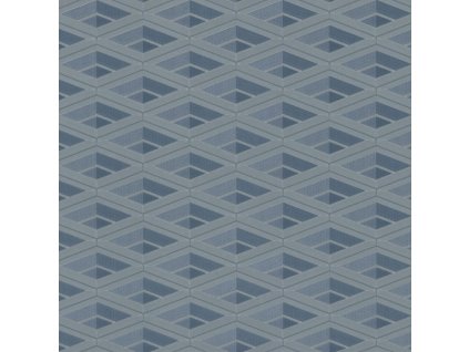 Modro-stříbrná geometrická vliesová tapeta na zeď Z76050, Vision, Zambaiti Parati, velikost 0,7 x 10 m