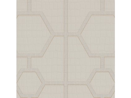 Krémová geometrická vliesová tapeta s vinylovým povrchem Z80028 Philipp Plein, Zambaiti Parati, velikost 1,06 x 10,05 m