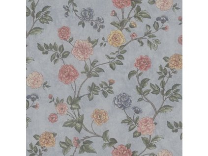 Modrá vliesová tapeta na zeď květiny, Z66807, Satin Flowers, Zambaiti Parati, velikost 0,53 x 10,05 m