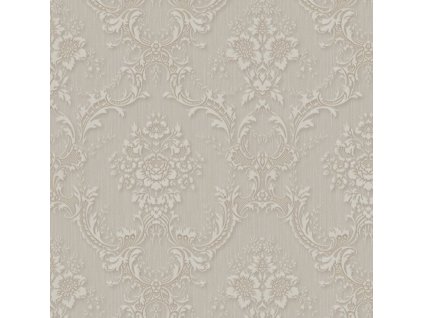 Béžová vliesová zámecká tapeta na zeď, Z66839, Satin Flowers, Zambaiti Parati, velikost 0,53 x 10,05 m