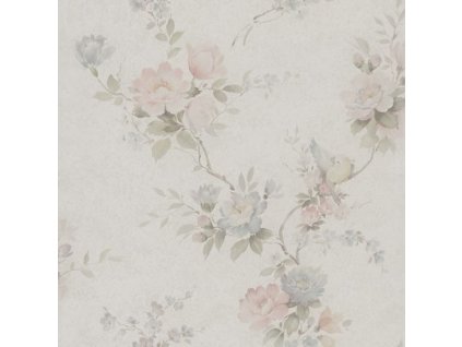 Béžová vliesová tapeta na zeď květiny, Z66857, Satin Flowers, Zambaiti Parati, velikost 0,53 x 10,05 m