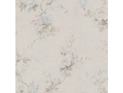Béžová vliesová tapeta na zeď květiny, Z66861, Satin Flowers, Zambaiti Parati, velikost 0,53 x 10,05 m