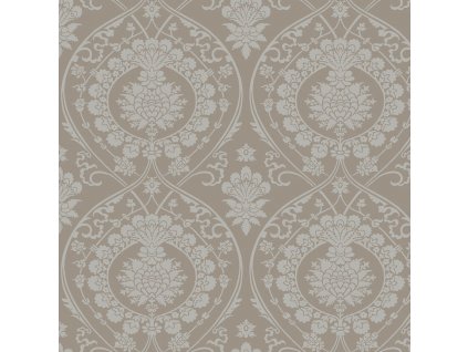 Hnědá předklížená zámecká tapeta na zeď DM4902, Damask, York, velikost 0,685 x 8,2 m