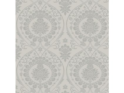 Šedá předklížená zámecká tapeta na zeď DM4904, Damask, York, velikost 0,685 x 8,2 m