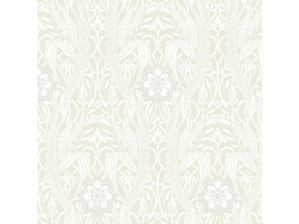 Béžová předklížená tapeta listy, květiny, ornamenty DM4993, Damask, York, velikost 0,685 x 8,2 m
