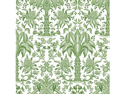 Zelená papírová tapeta na zeď -ornamenty, palmy DM5011, Damask, York, velikost 0,685 x 8,2 m
