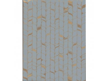 Modrozlatá vliesová tapeta na zeď, listy OS4202, Modern Nature II, York, velikost 0,53 x 10 m
