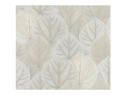 Šedostříbrná vliesová tapeta na zeď, listy OS4246, Modern Nature II, York, velikost 0,685 x 8,2 m