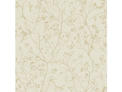 Krémová vliesová tapeta se zlatými větvičkami DD3812, Dazzling Dimensions 2, York, velikost 0,685 x 8,2 m