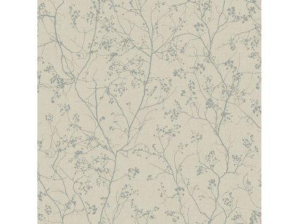 Šedo-béžová vliesová tapeta, stříbrné větvičky DD3815, Dazzling Dimensions 2, York, velikost 0,685 x 8,2 m