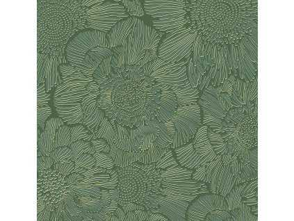 Zelená vliesová tapeta s květy A56403, Vavex 2024, velikost 0,53 x 10,05 m