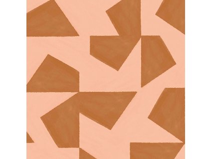 Hnědo-růžová vliesová tapeta s geometrickým retro vzorem, 318041, Twist, Eijffinger, velikost 0,52 x 10 m