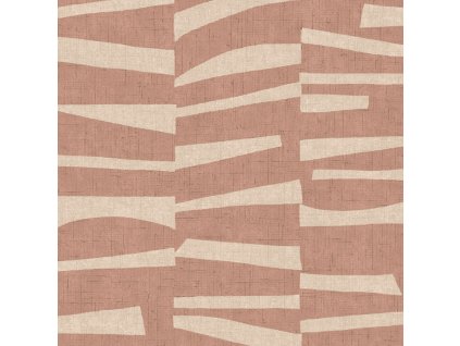 Růžovo-béžová vliesová tapeta s geometrickým retro vzorem, 318025, Twist, Eijffinger, velikost 0,52 x 10 m