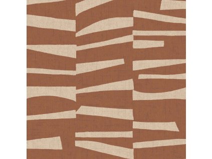 Hnědo-béžová vliesová tapeta s geometrickým retro vzorem, 318026, Twist, Eijffinger, velikost 0,52 x 10 m