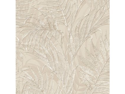 Luxusní béžová vliesová tapeta, palmové listy GR322102, Grace, Design ID, velikost 0,53 x 10 m