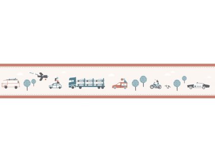 Dětská samolepící bordura, město, auta 7502-3, Noa, ICH Wallcoverings, velikost 0,16 x 5 m