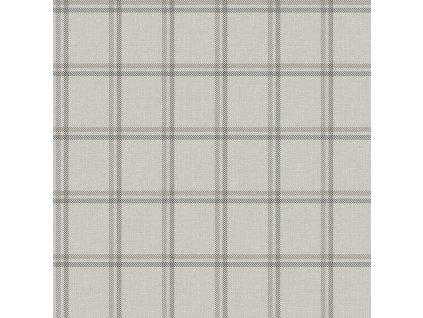 Vliesová tapeta na zed imitace látky, šedobéžové káro 347620, Natural Fabrics, Origin, velikost 0,53 x 10,05 m