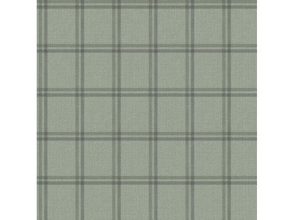 Vliesová tapeta na zed imitace zelené látky, anglické káro 347623, Natural Fabrics, Origin, velikost 0,53 x 10,05 m