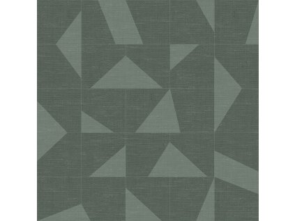 Vliesová zelená geometrická tapeta s látkovou texturou 347755, Natural Fabrics, Origin, velikost 0,53 x 10,05 m