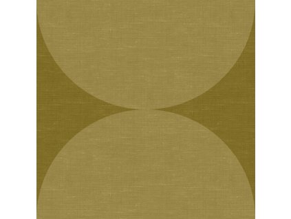 Vliesová okrová geometrická tapeta - polokoule - 357226, Natural Fabrics, Origin, velikost 0,5 x 9 m