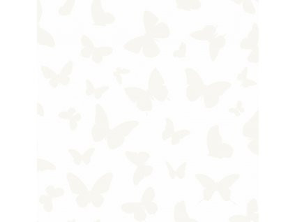 Bílá vliesová tapeta s motýly 347690, Precious, Origin, velikost 0,53 x 10,05 m
