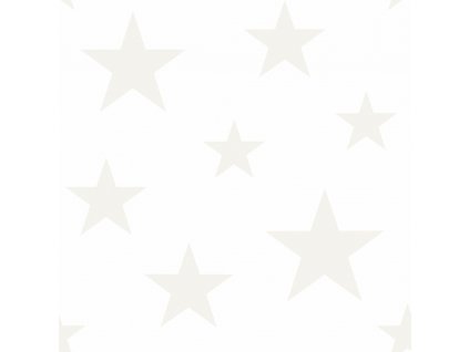 Vliesová tapeta bílá s metalickými hvězdami 347696, Precious, Origin, velikost 0,53 x 10,05 m