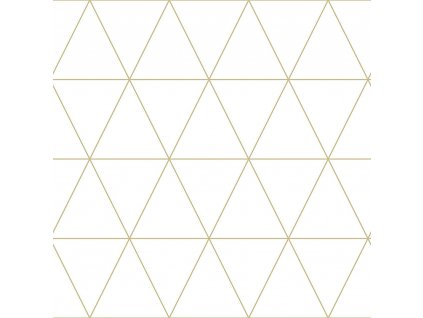 Moderní vliesová designová tapeta na zeď - zlaté obrysy trojúhelníků 347682, City Chic, Precious, Origin, velikost 0,53 x 10,05 m