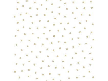 Vliesová tapeta bílá se zlatými puntíky 347673, Precious, Origin, velikost 0,53 x 10,05 m