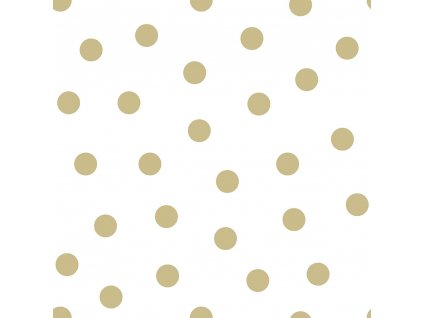 Vliesová tapeta bílá se zlatými puntíky 347674, Precious, Origin, velikost 0,53 x 10 m