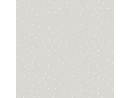 Papírová tapeta na zeď šedá, bílé puntíky 459-3, Pippo, ICH Wallcoverings, velikost 0,53 x 10,05 m