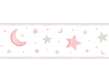 Dětská samolepící bordura Hvězdičky, měsíc 470-2, Pippo, ICH Wallcoverings, velikost 0,16 x 5 m