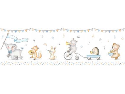 Dětská samolepící bordura se zvířátky 472-1, Pippo, ICH Wallcoverings, velikost 0,16 x 5 m