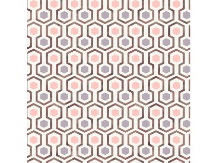 Geometrická vliesová tapeta s barevnými hexagony GV24291, Good Vibes, Decoprint, velikost 0,53 x 10,05 m