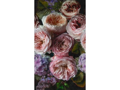 Vliesová obrazová tapeta na zeď Romantické květiny A52101, 159 x 280 cm, One roll, one motif, Grandeco