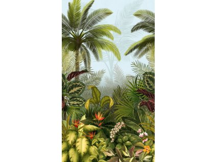 Vliesová obrazová tapeta Palmy a tropické listy JF6001, 159 x 280 cm, One roll, Grandeco