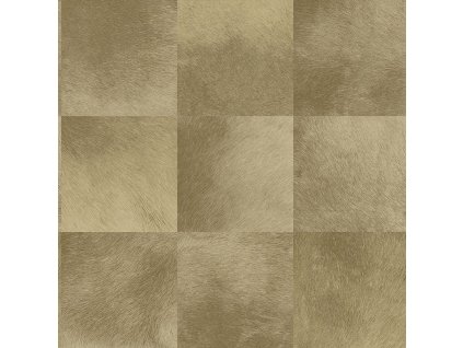 Hnědobéžová vliesová tapeta, čtvercový vzor imitace kožešiny 347324, Luxury Skins, Origin, velikost 0,53 x 10,05 m