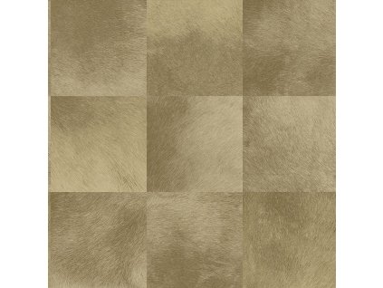 Hnědobéžová vliesová tapeta, čtvercový vzor imitace kožešiny 347324, Luxury Skins, Origin, velikost 0,53 x 10,05 m