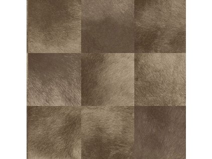 Vliesová tapeta hnědá, čtvercový vzor imitace kožešiny 347325, Luxury Skins, Origin, velikost 0,53 x 10,05 m