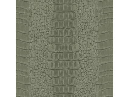 Khaki vliesová tapeta na zeď, imitace krokodýlí kůže 347773, Luxury Skins, Origin, velikost 0,53 x 10,05 m