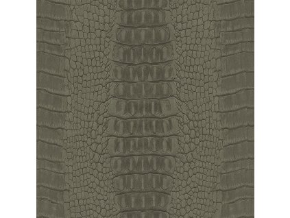 Khaki vliesová tapeta na zeď, imitace krokodýlí kůže 347774, Luxury Skins, Origin, velikost 0,53 x 10,05 m