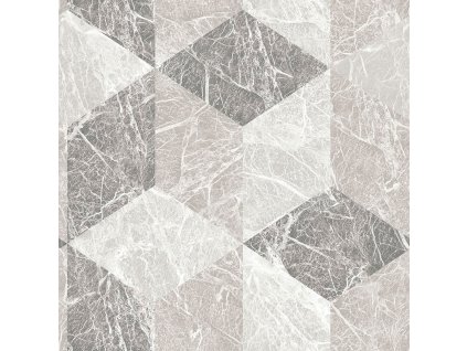 Vliesová tapeta, imitace šedobéžového mramorového 3D obkladu 347317, Matières - Stone, Origin, velikost 0,53 x 10,05 m