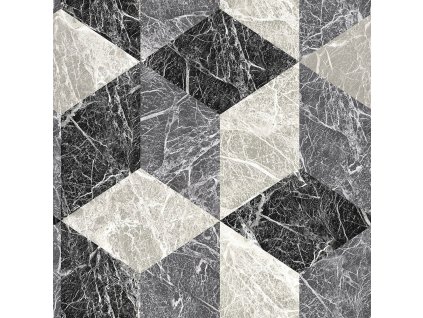 Vliesová tapeta, imitace šedočerného mramorového 3D obkladu 347318, Matières - Stone, Origin, velikost 0,53 x 10,05 m
