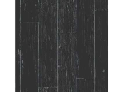 Černo-stříbrná vliesová tapeta na zeď, imitace dřeva, palubek 347542, Matières - Wood, Origin, velikost 0,53 x 10,05 m