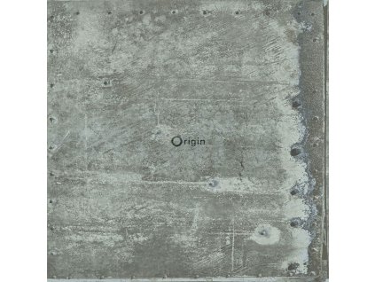 Vliesová tapeta na zeď zelená, imitace kovových desek s nýty 337228, Matières - Metal, Origin, velikost 0,53 x 10,05 m