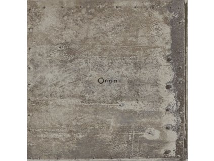 Šedostříbrná vliesová tapeta, imitace kovových desek s nýty 337229, Matières - Metal, Origin, velikost 0,53 x 10,05 m