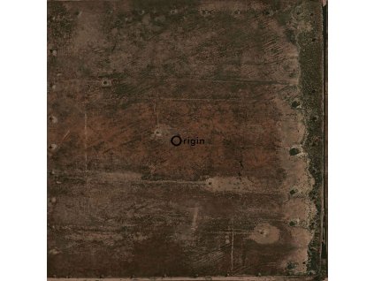 Vliesová tapeta hnědá metalická, imitace kovových desek s nýty 337231, Matières - Metal, Origin, velikost 0,53 x 10,05 m