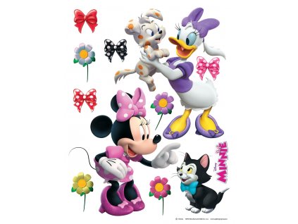 Dětská samolepka na zeď DK 1768, Disney, Minnie a Daisy, AG Design, velikost 65 x 85 cm